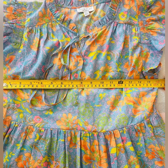 Current Air Mini Floral Dress in Blue and Orange - Picture 4 of 7